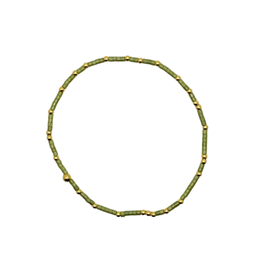 Moss Green Bitty Bauble Bracelet