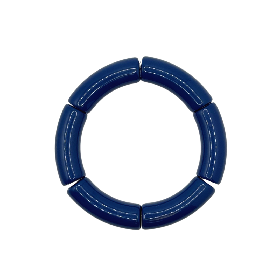 Navy Blue Acrylic Bamboo Bracelet