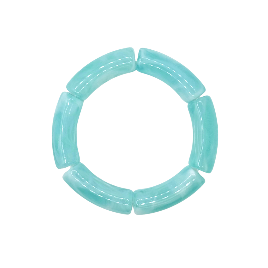 Ocean Blue Swirl Acrylic Bamboo Bracelet