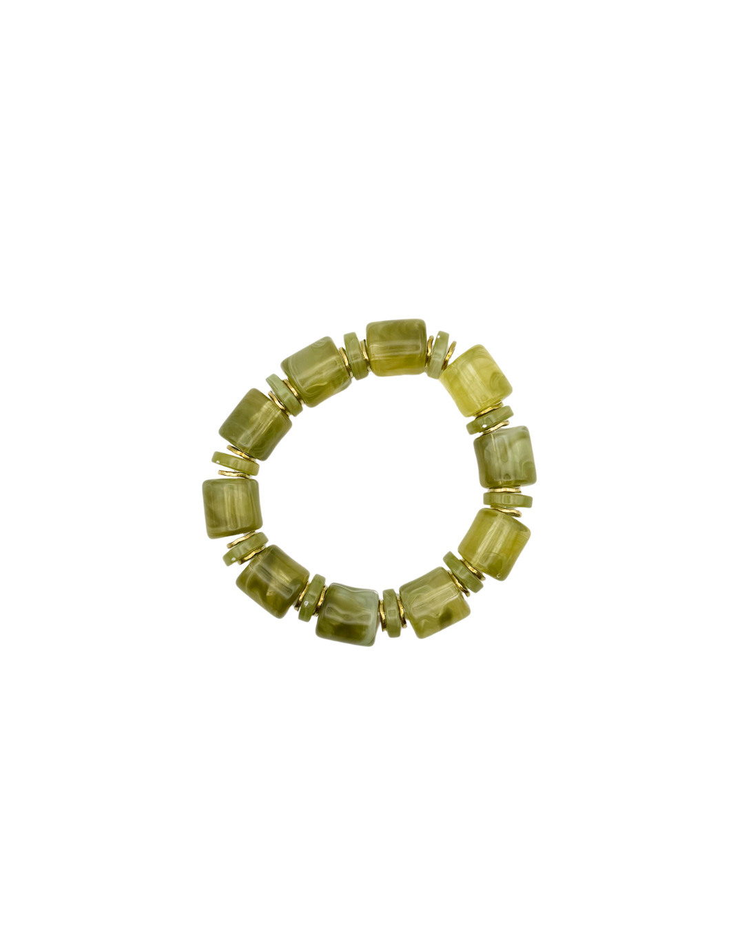 Olive Green Chunky Resin Bracelet
