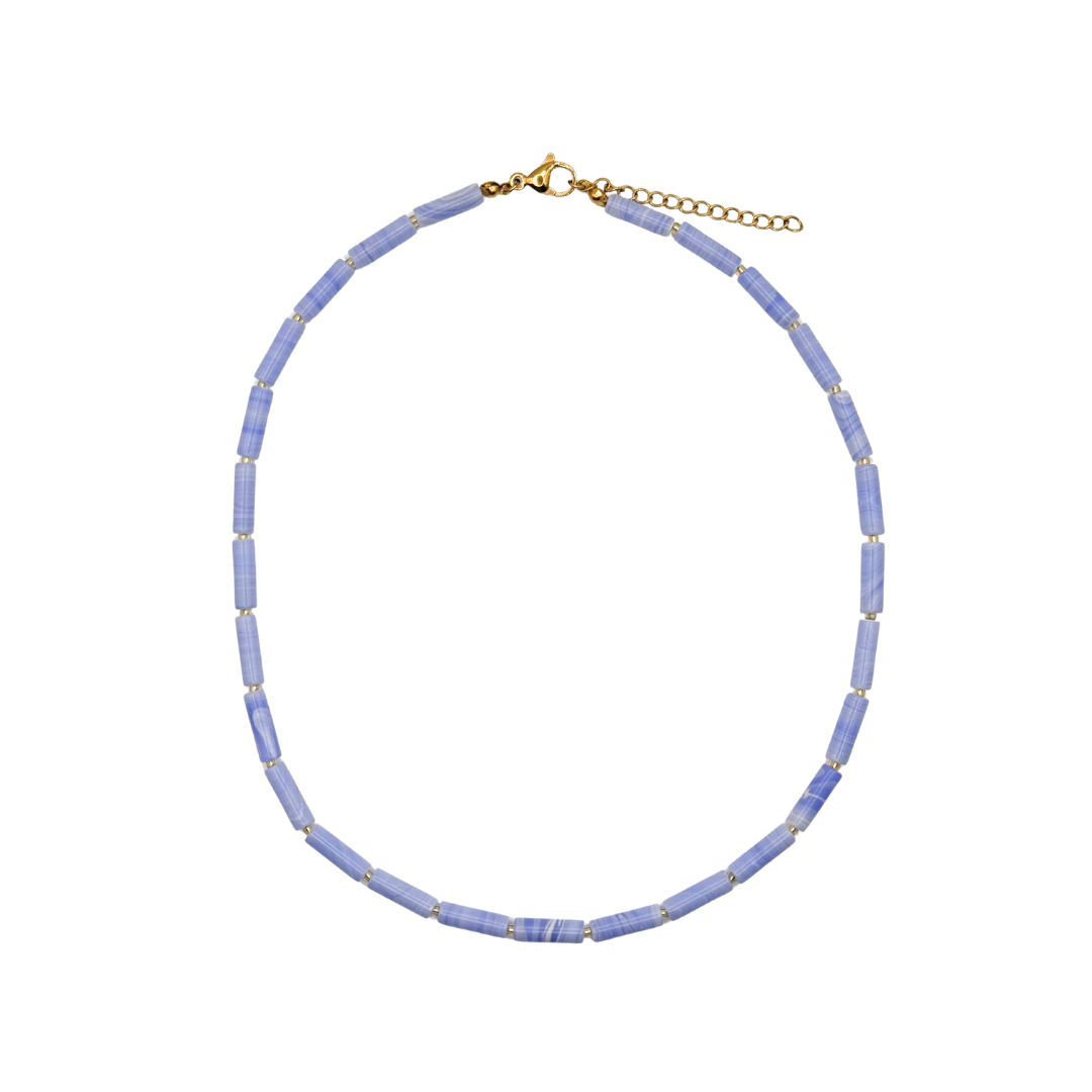 Periwinkle Barrel Bead Necklace