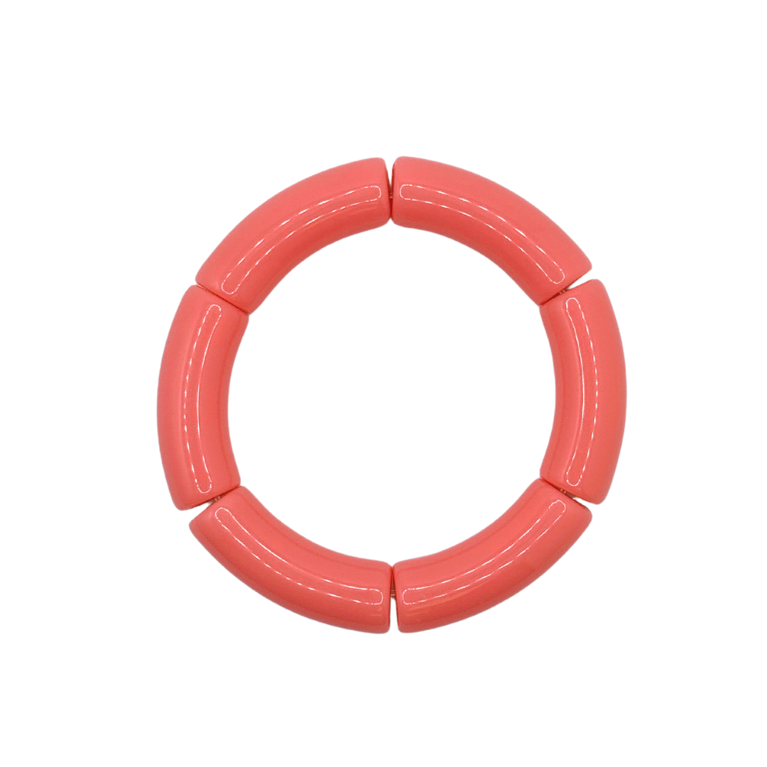 Pink Coral Bamboo Bracelet
