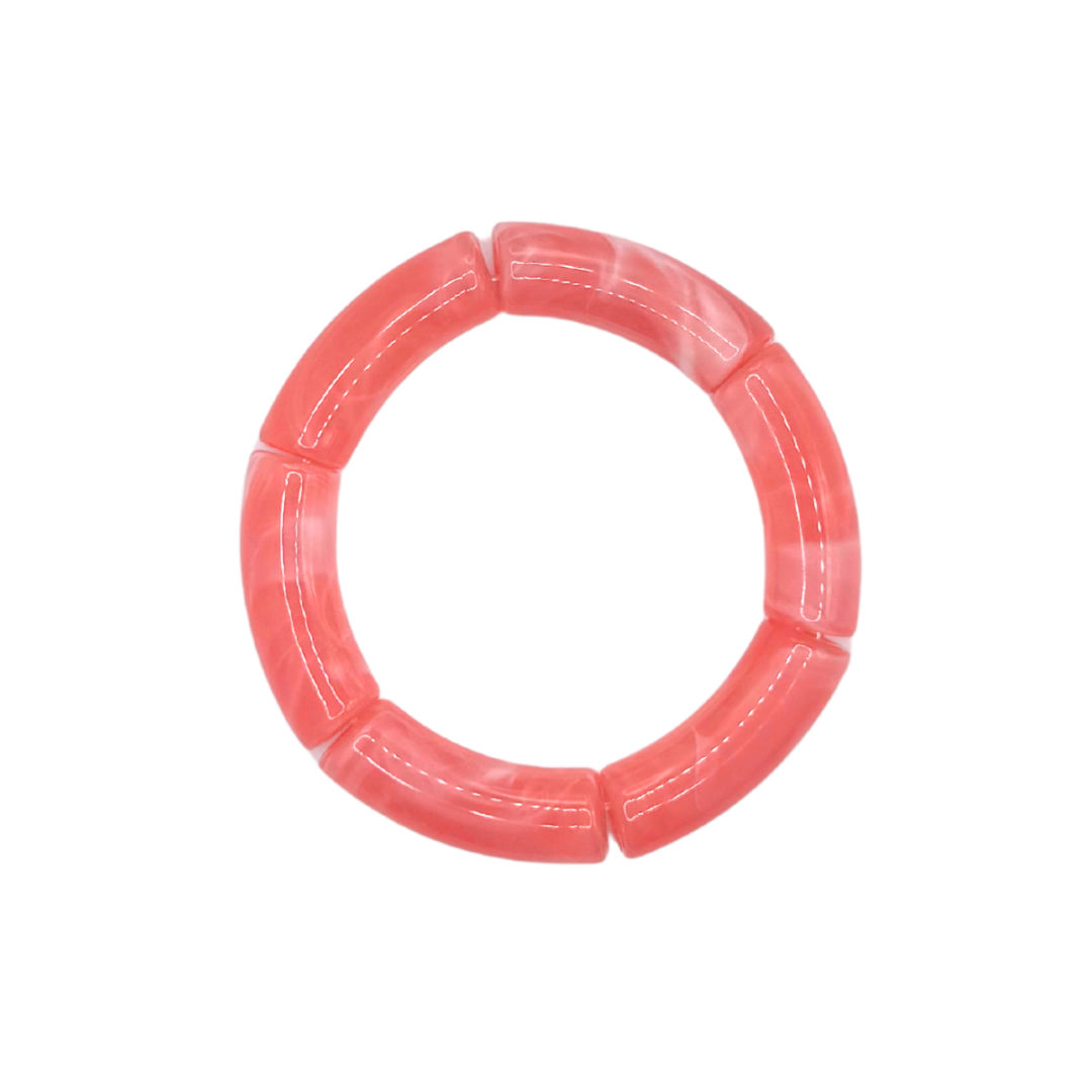 Pink Coral Swirl Bamboo Bracelet