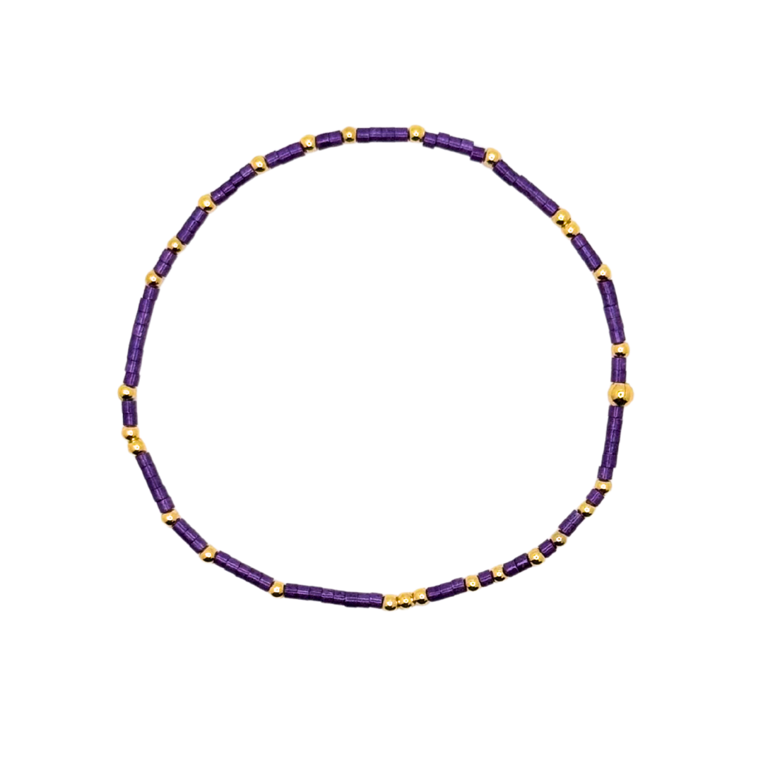 Purple Glossy Bitty Bauble Bracelet