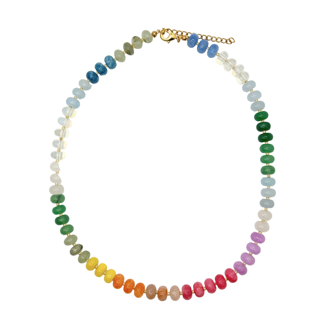 Rainbow Multicolor Gemstone Necklace