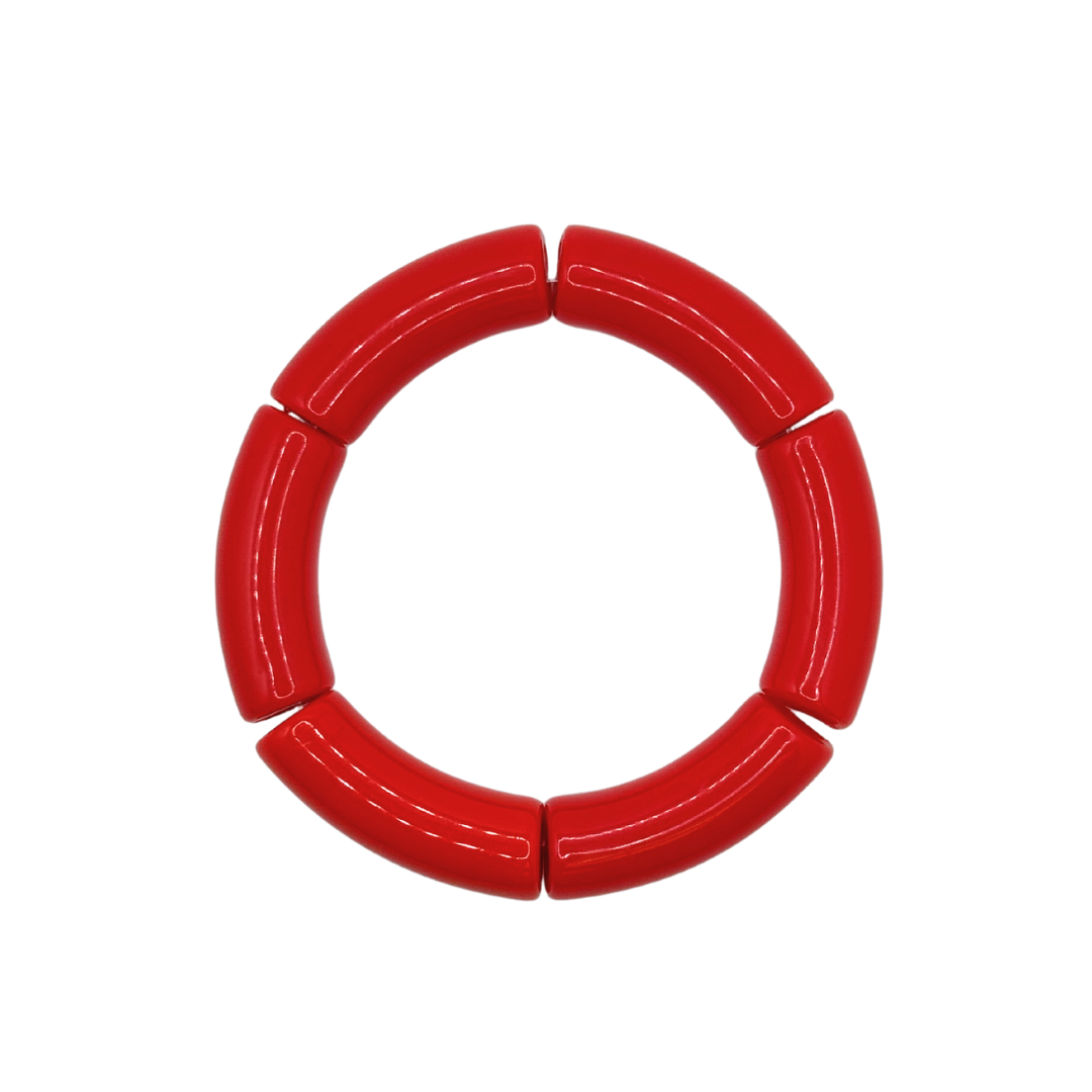 Red Acrylic Bamboo Bracelet