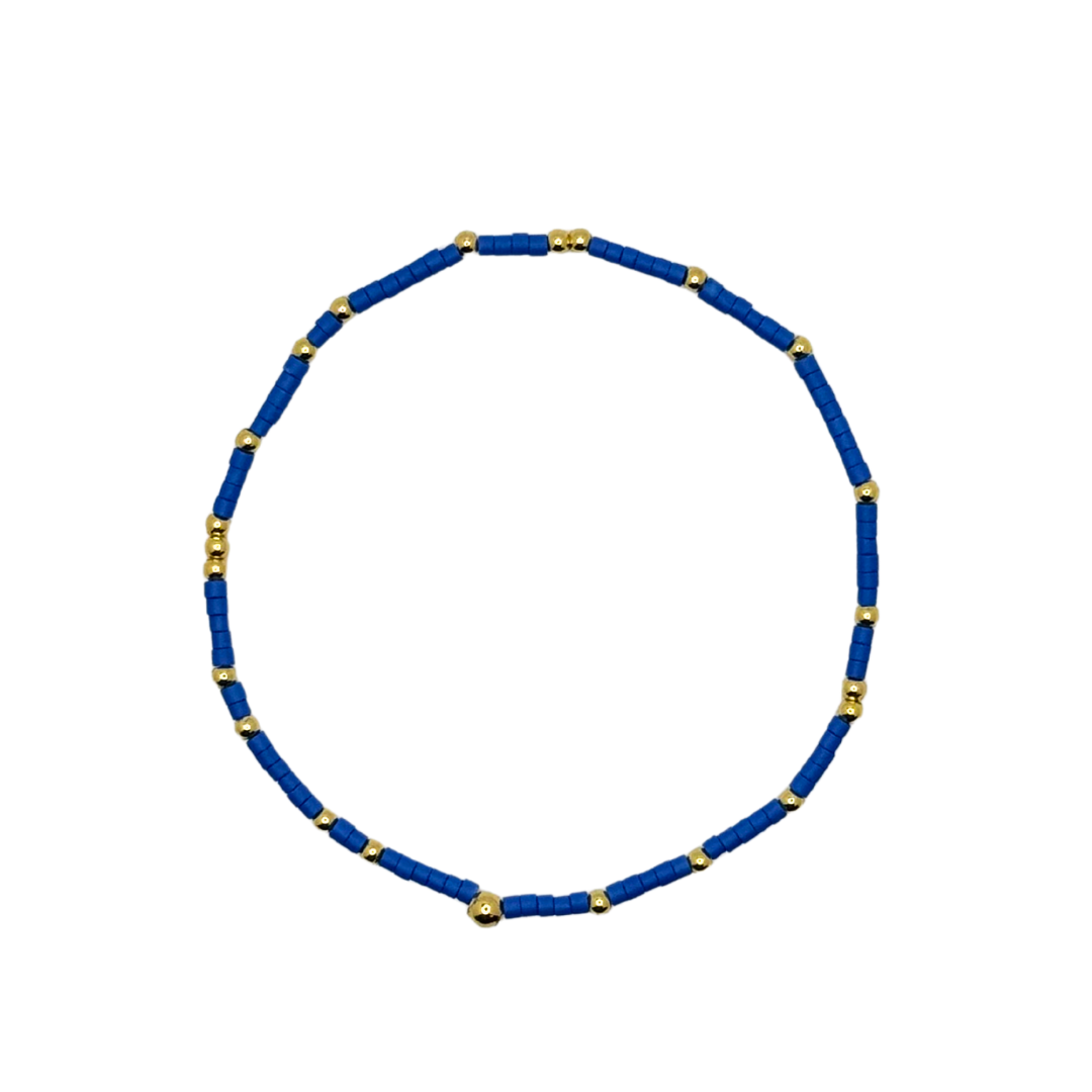 Royal Blue Matte Bitty Bauble Bracelet