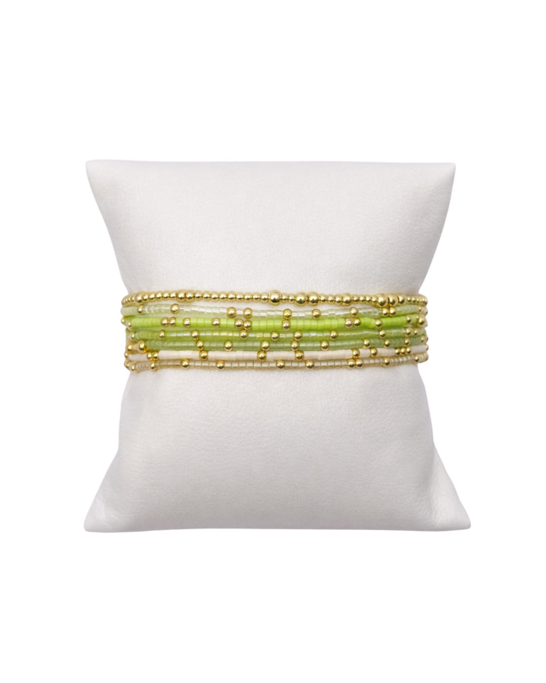 Shade of Green Bitty Bauble Bracelet Stack