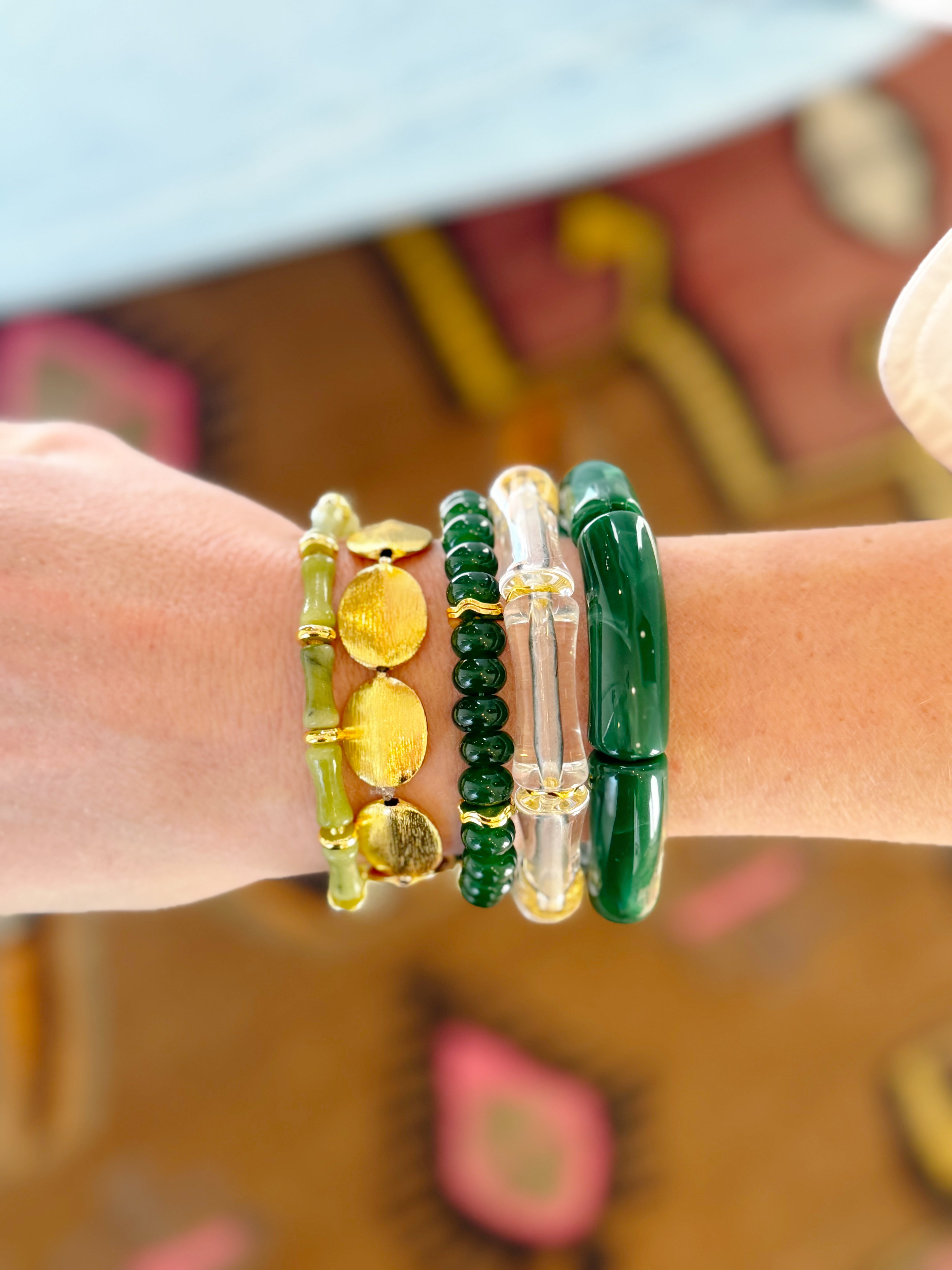 Shades of Green Curated Bracelet Stack