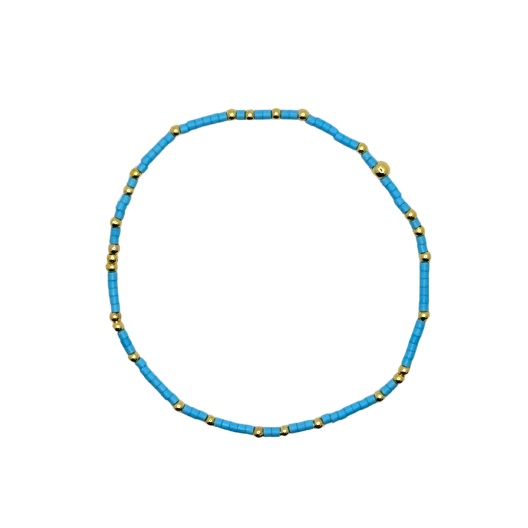 Sky Blue Matte Bitty Bauble Bracelet