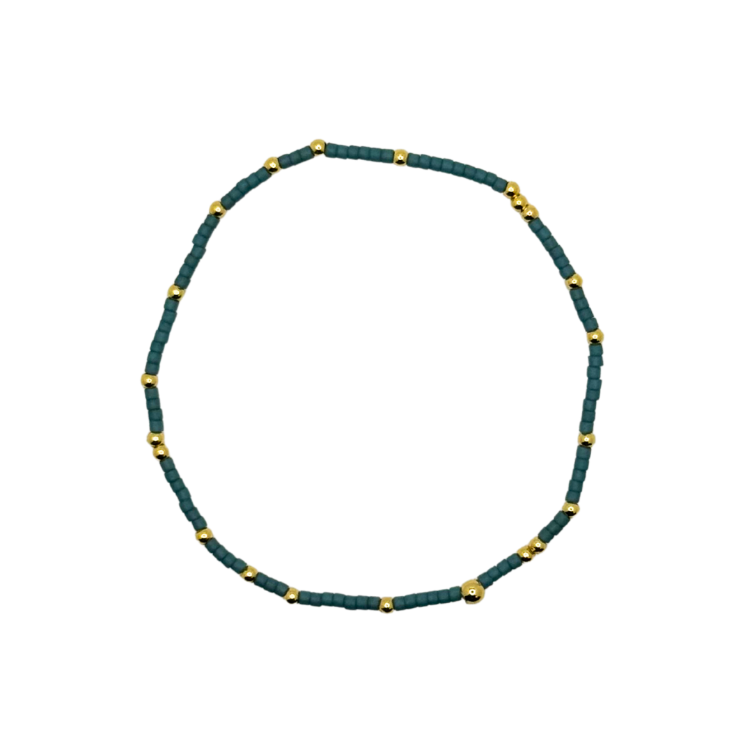 Slate Blue Matte Bitty Bauble Bracelet