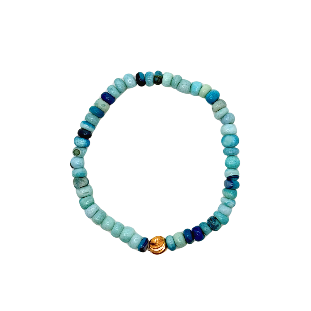 Small Aqua Blue Pebble Bracelet