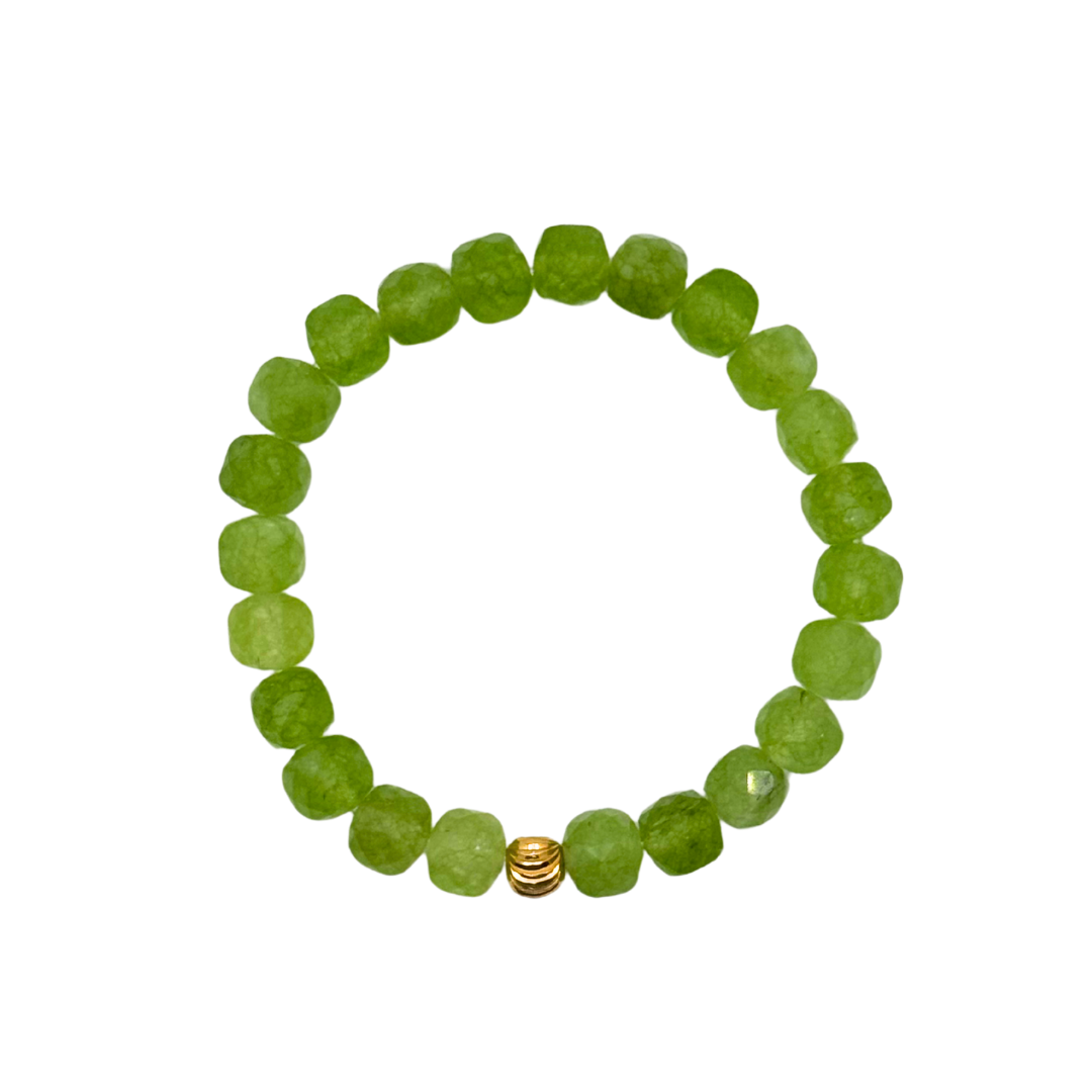 Small Green Crystal Cut Bracelet