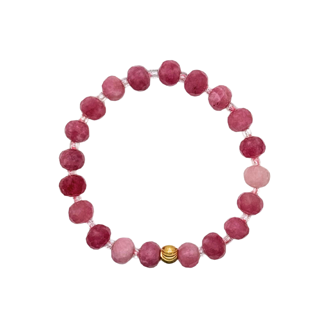 Small Pink Crystal Cut Bracelet