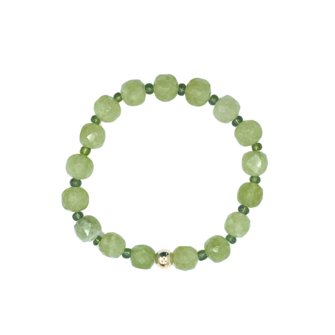 Small Green Duotone Crystal Cut Bracelet