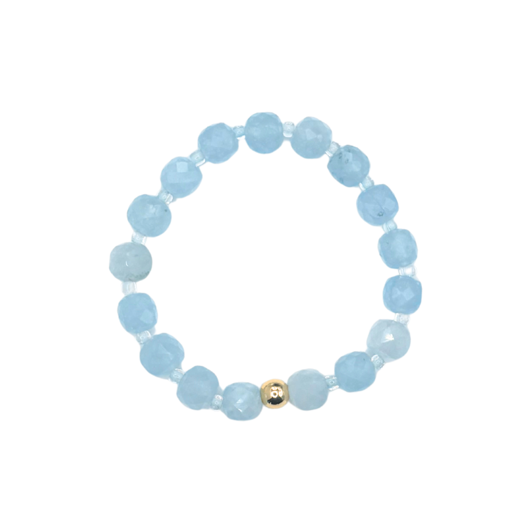 Small Powder Blue Crystal Cut Bracelet