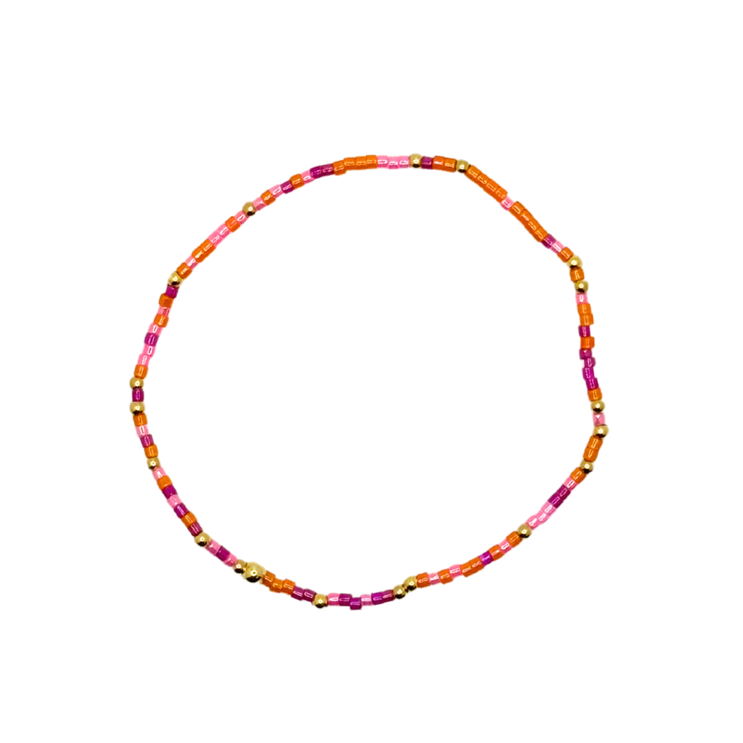 Sunset Multicolor Matte Bitty Bauble Bracelet