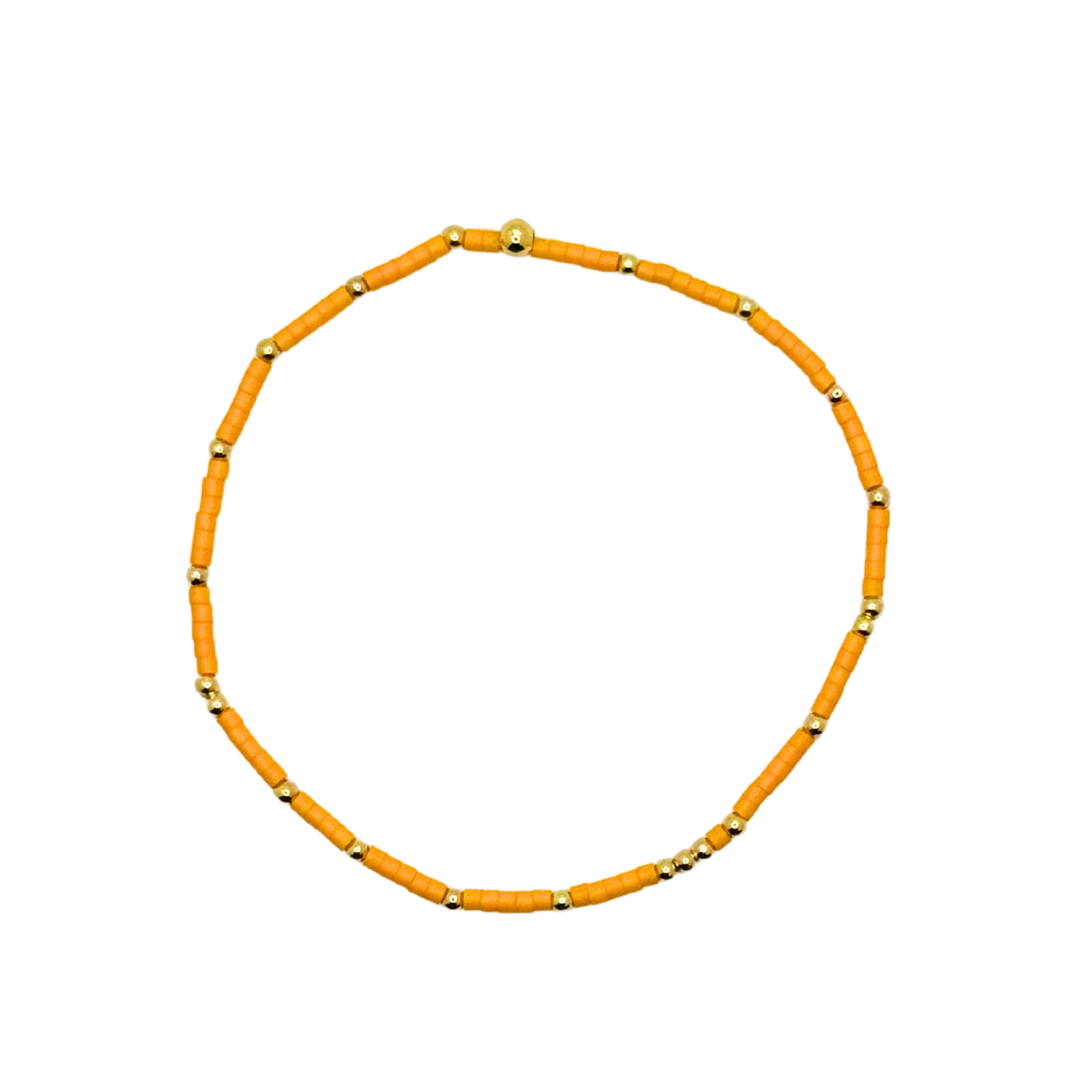 Tangerine Matte Bitty Bauble Bracelet