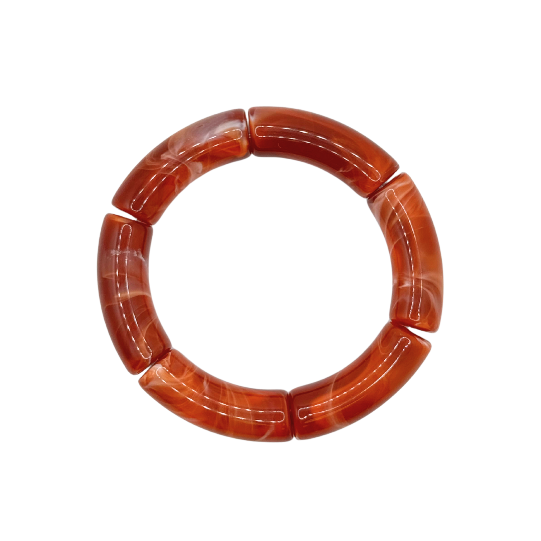 Terracotta Swirl Acrylic Bamboo Bracelet