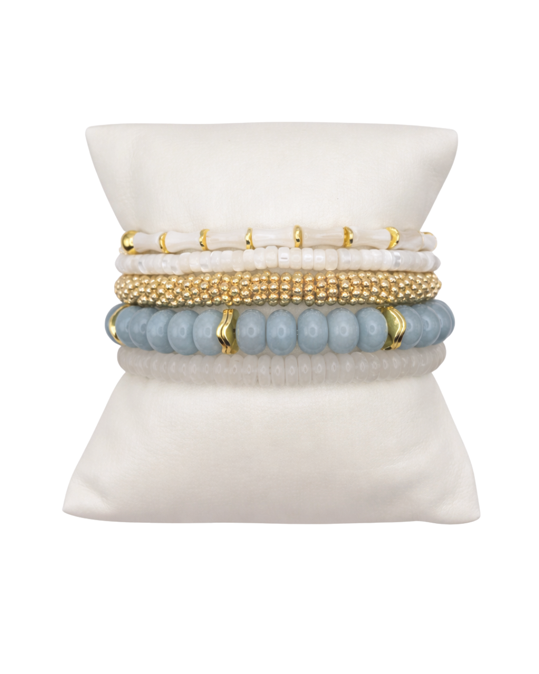 Blue and white Bracelet Stack