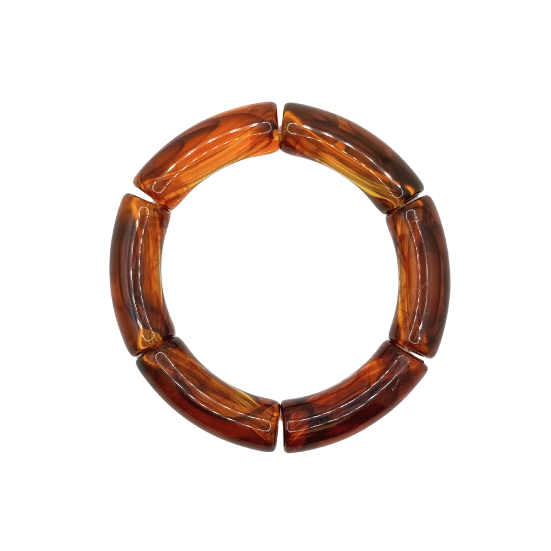 Tortoise Swirl Acrylic Bamboo Bracelet
