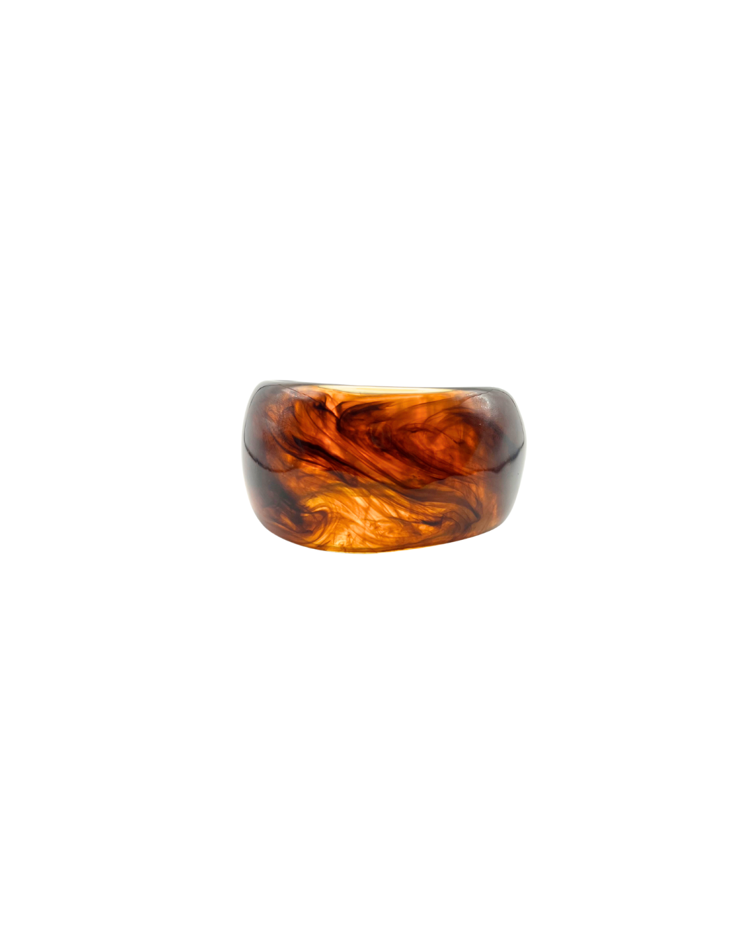 Brown bracelet with a marble pattern on a white background