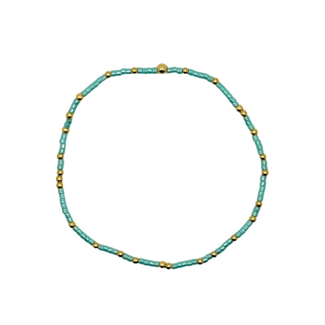 Turquoise Glossy Bitty Bauble Bracelet