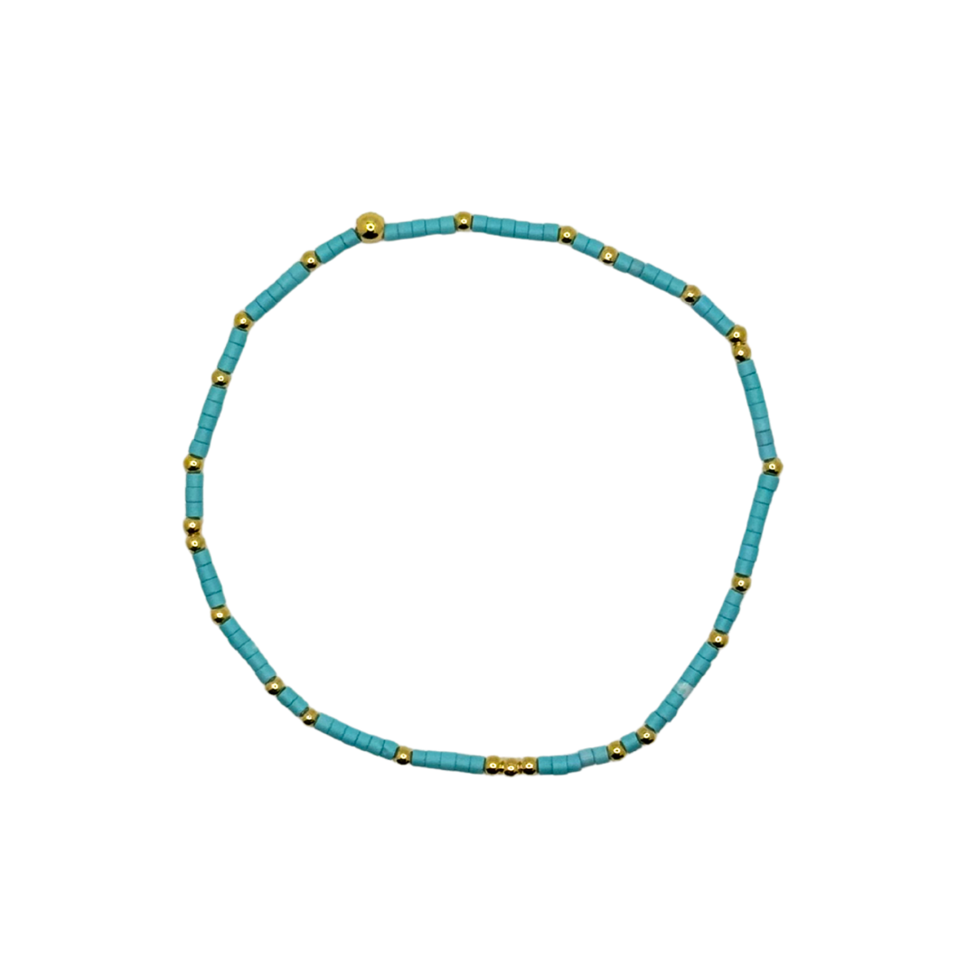 Turquoise Matte Bitty Bauble Bracelet