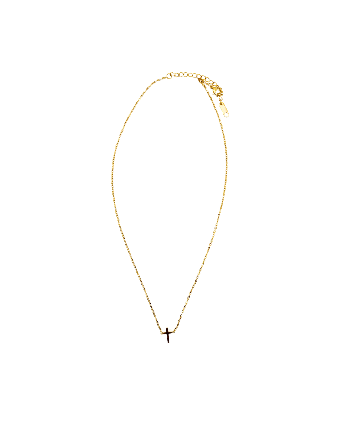 18K Gold Dainty Cross Necklace