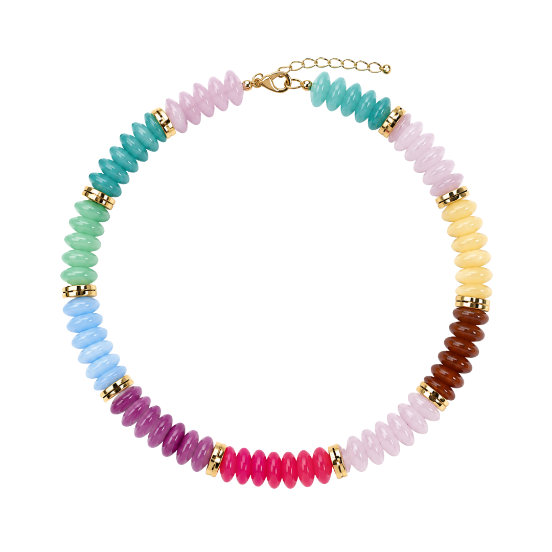 Girly Pop Multi Color Chunky Resin Necklace