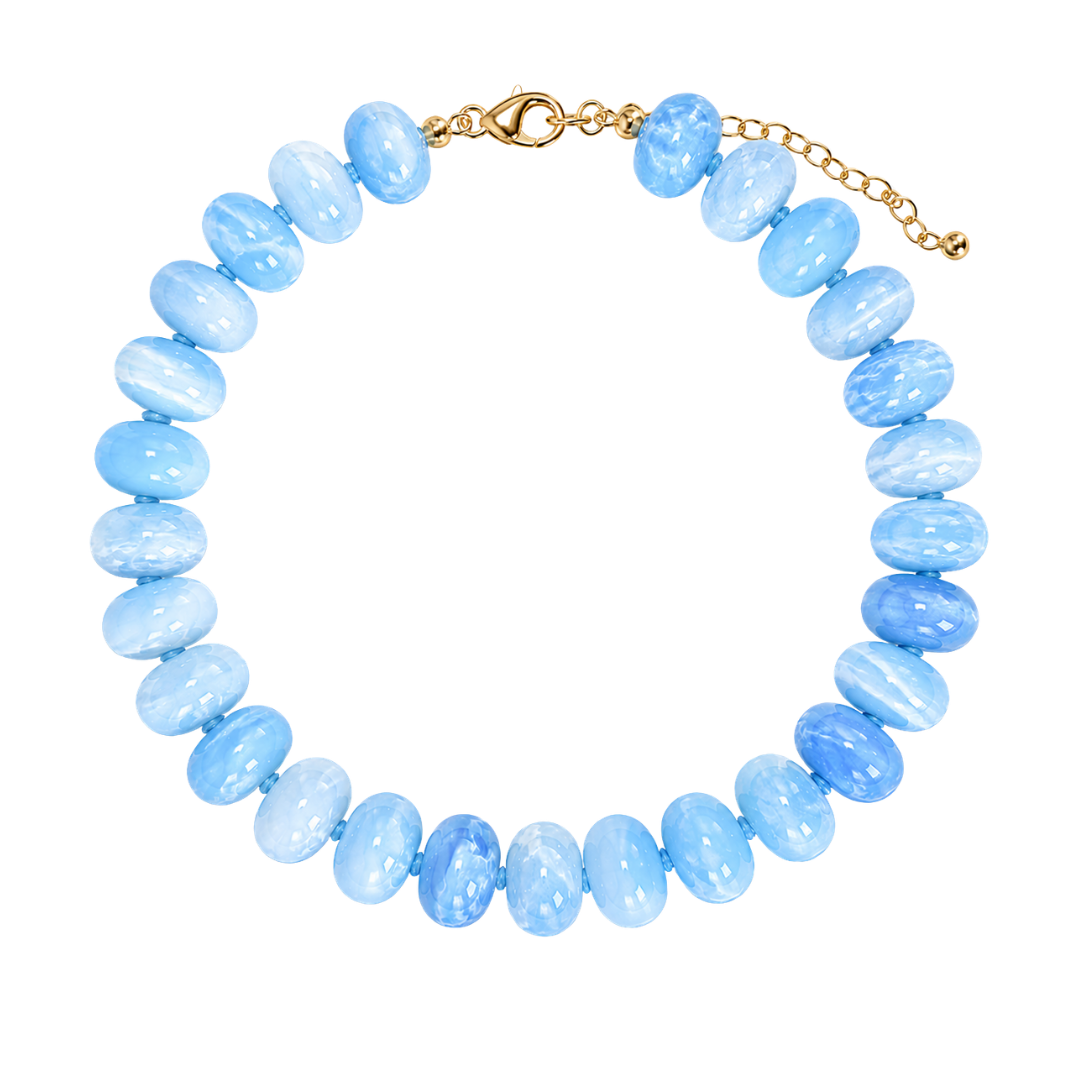 Chunky Sky Blue Halo Necklace