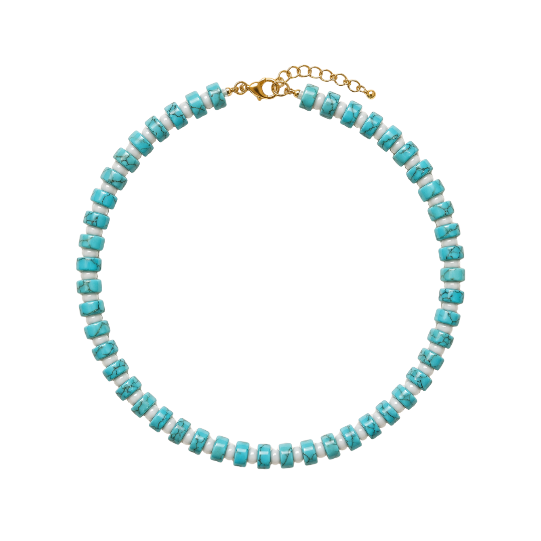 Chunky Candy Chip Turquoise Necklace