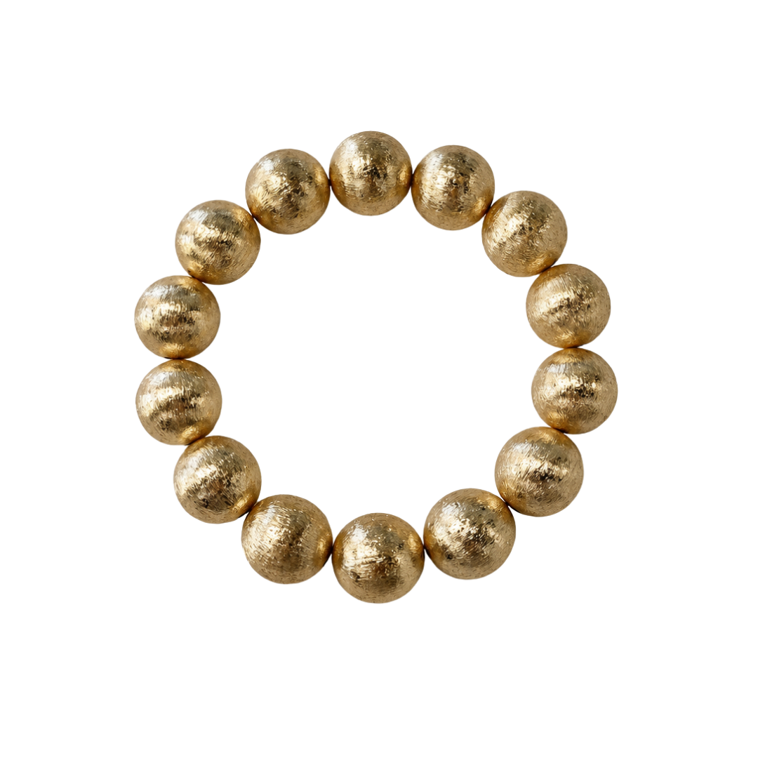 18K Gold Brushed X-Large Round Bracelet