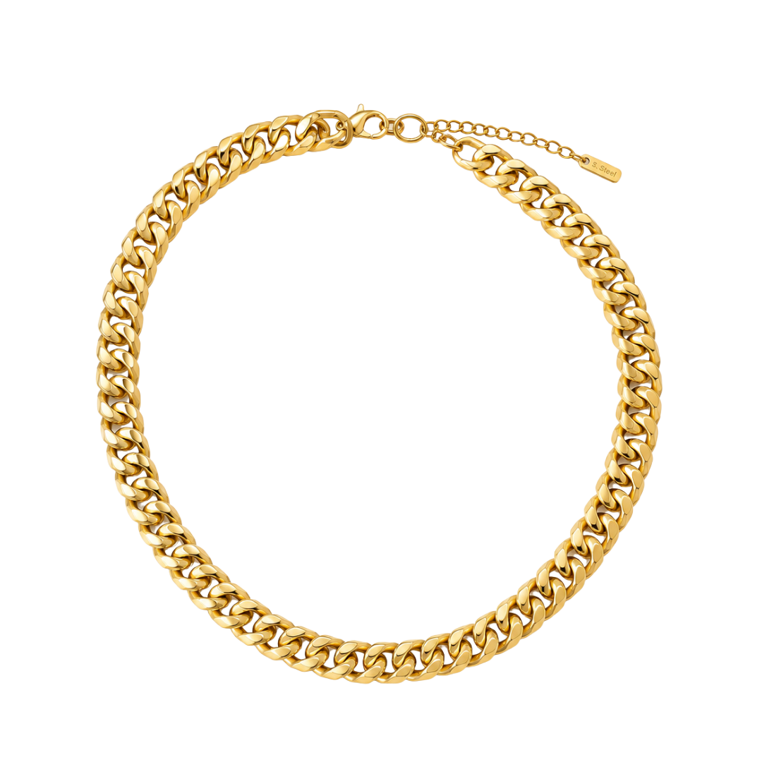 18K Gold Brushed Chunky Chain Necklace