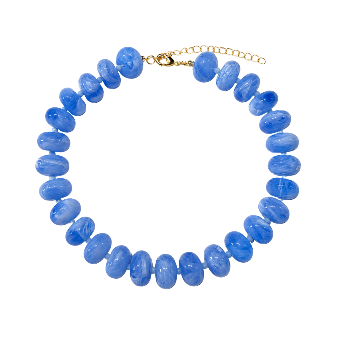 Chunky Sky Blue Halo Necklace