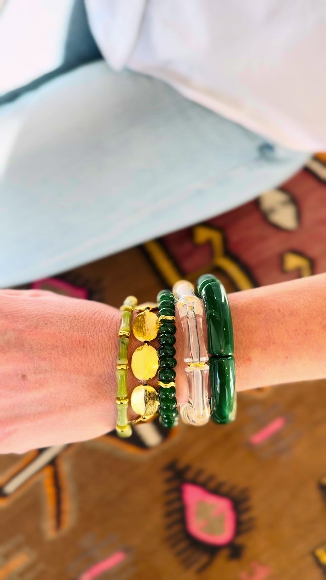 Shades of Green Curated Bracelet Stack