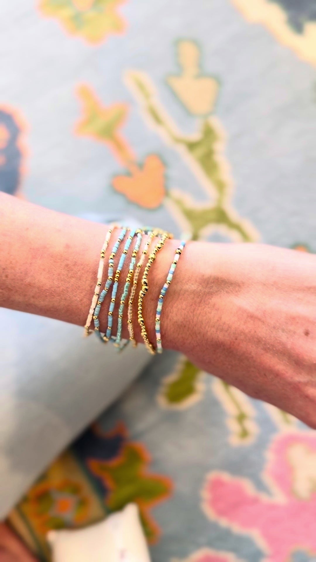 Blue Bitty Bauble Bracelet Stack