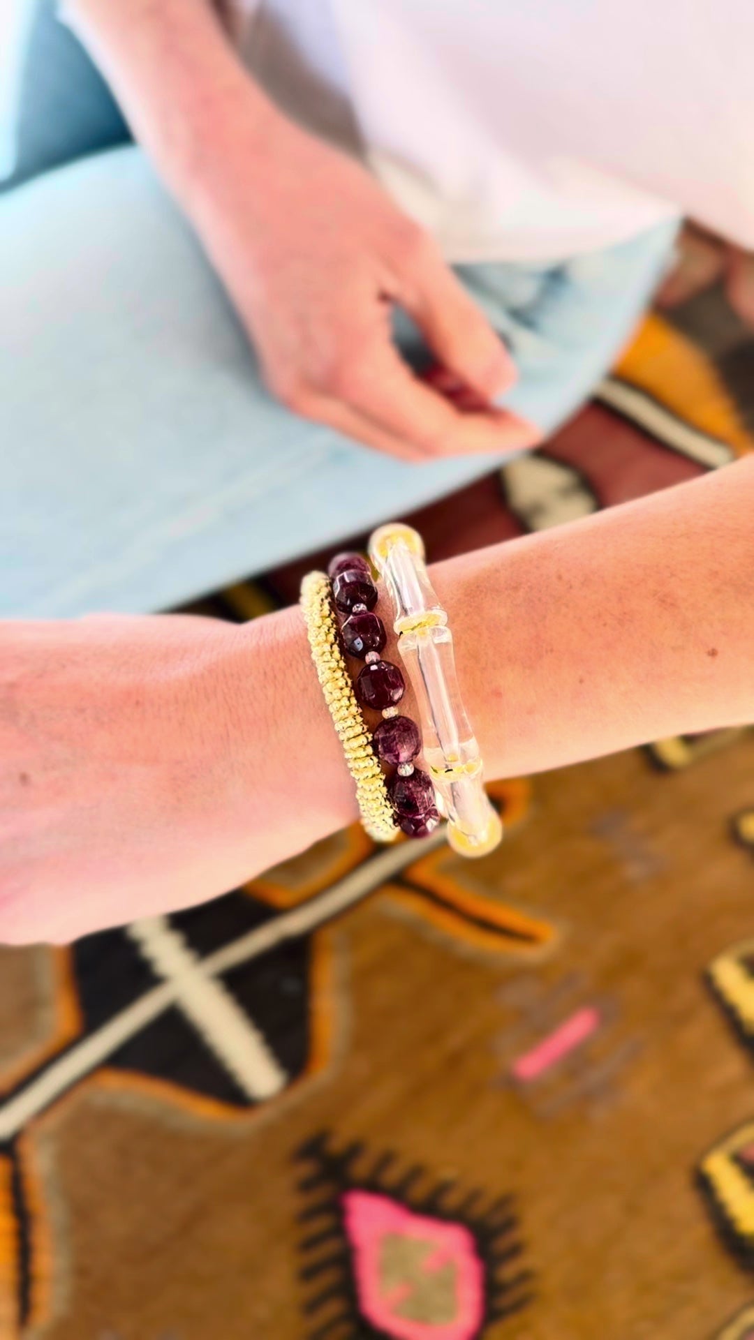 Maroon and Gold School Spirit Bracelet Stack