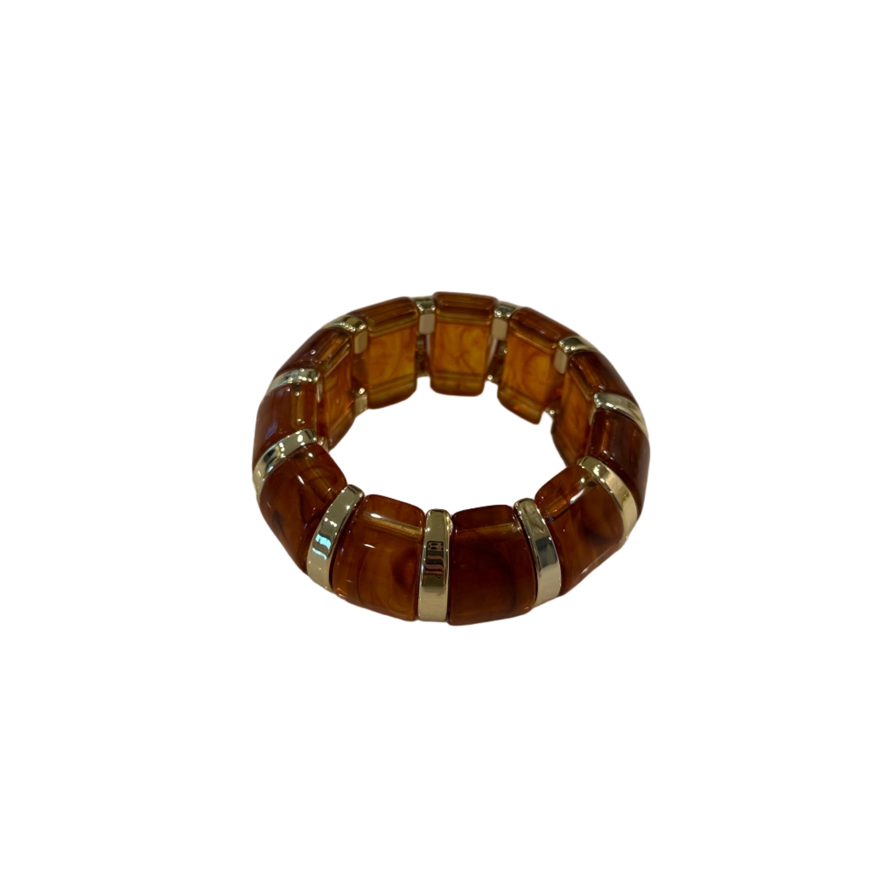 tortoise stretch chunky resin bangle